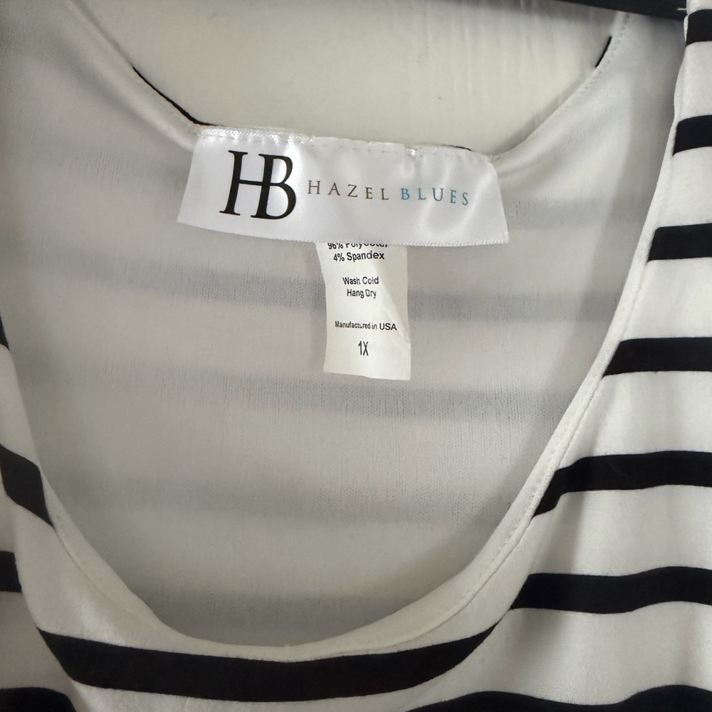 Hazel Blues Black & White Striped Midi Dress